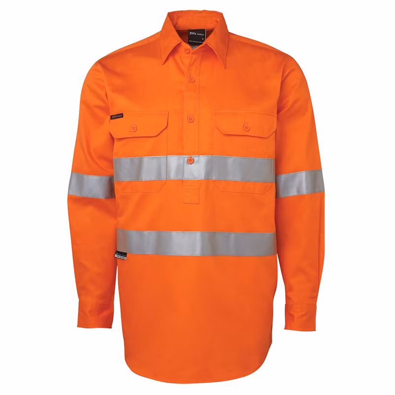 Clothes Supplier Custom Print Embroidered Button Down Collar Men Safety Reflective Shirt for Men
