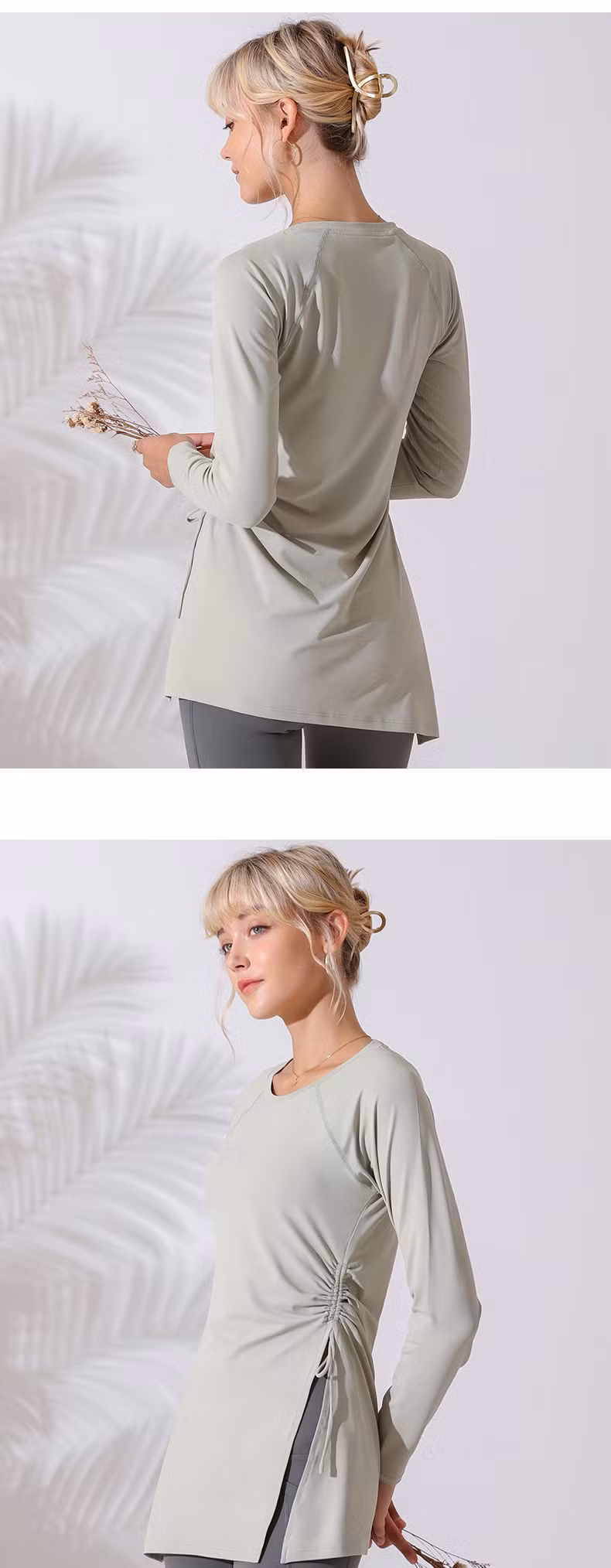 Newest Yoga Shirts Women Top Long Sleeve T Shirt Yoga Gym Wear Cropped Hoodie Women