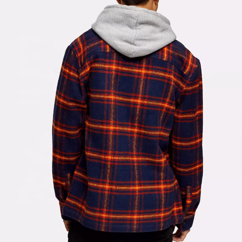 Custom 100% Cotton Long Sleeve Casual Red and Black Yard Check Men&prime; S Flannel Plaid Shirt Jacket with Pocket for Winter