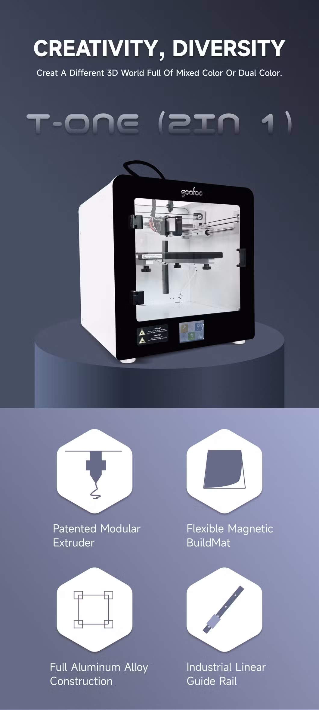 2024 Dual or Mix Color Printing 3D Printer with Auto Leveling Faster Printing 200*200*150mm Print Size Fdm Impresora Metal 3D Printers