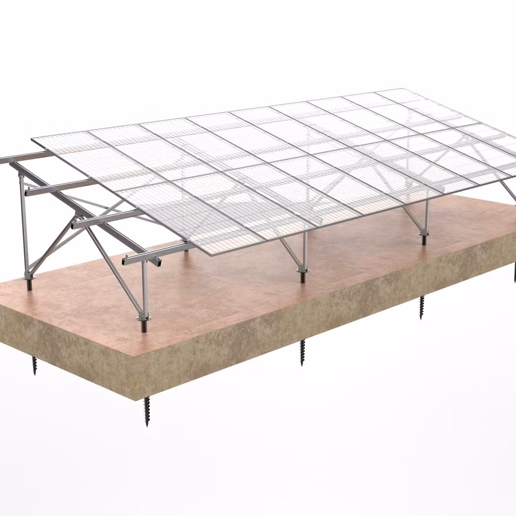 Solar Panel Brackets Structure Modules Mounting System by Ground Screw Anchor
