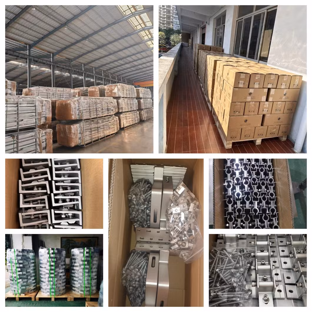 Solar Mounting System PV Bracket Accessories Aluminum Alloy Guide Rail End Clamp 40mm Tin Roof