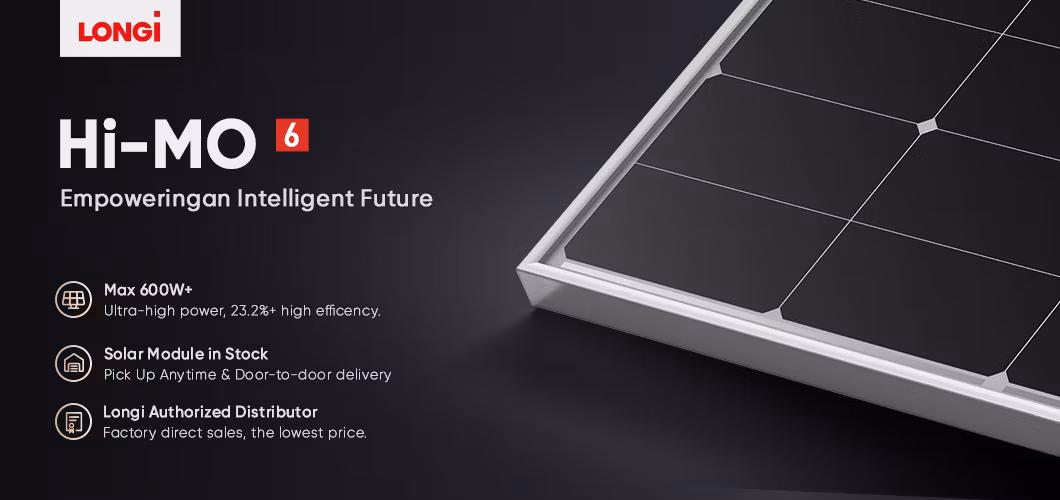 Longi Mono Solar Panels 590W 600W Hi-Mo6 N Type Solar Pannelli