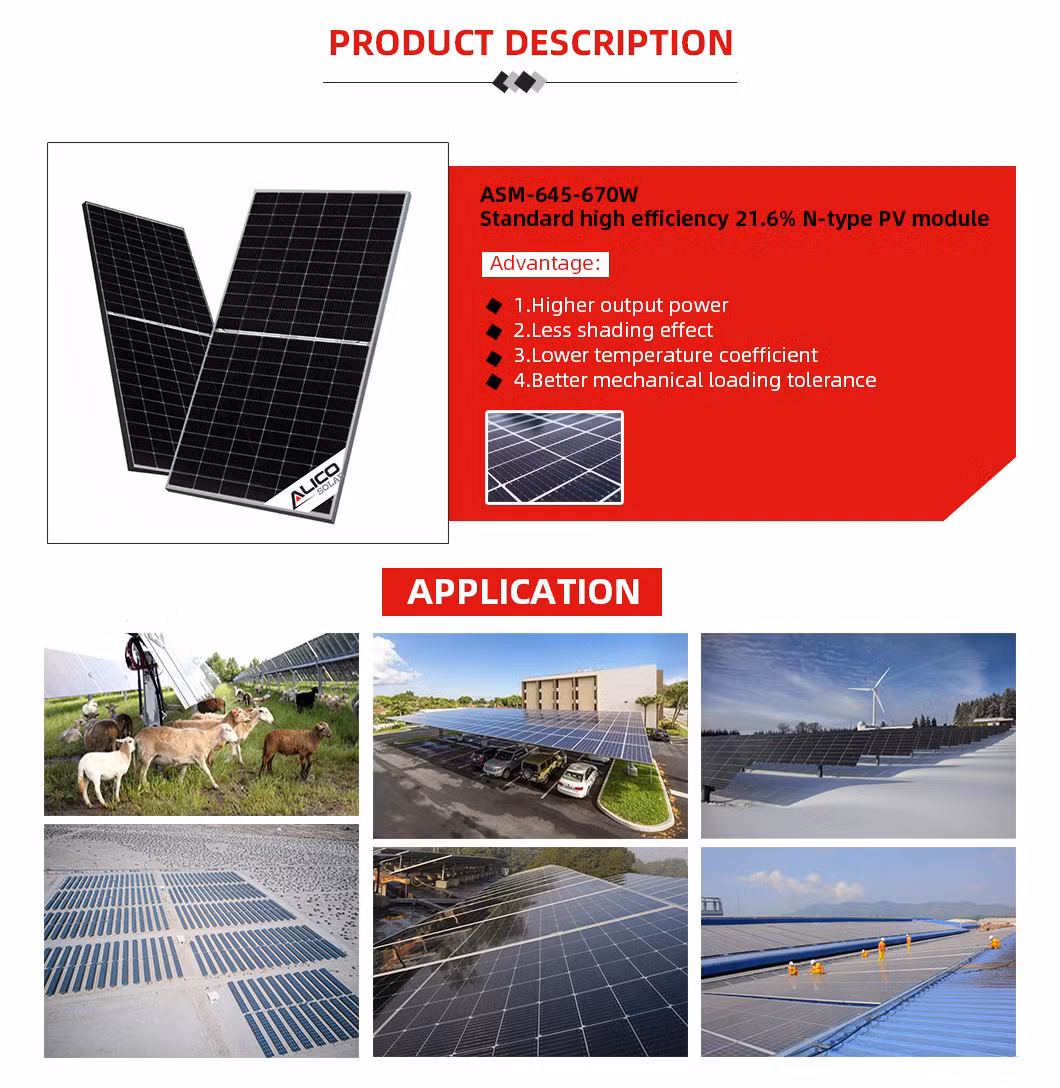 Alicosolar 144 Cells Cost of Solar Panel Installation for Home