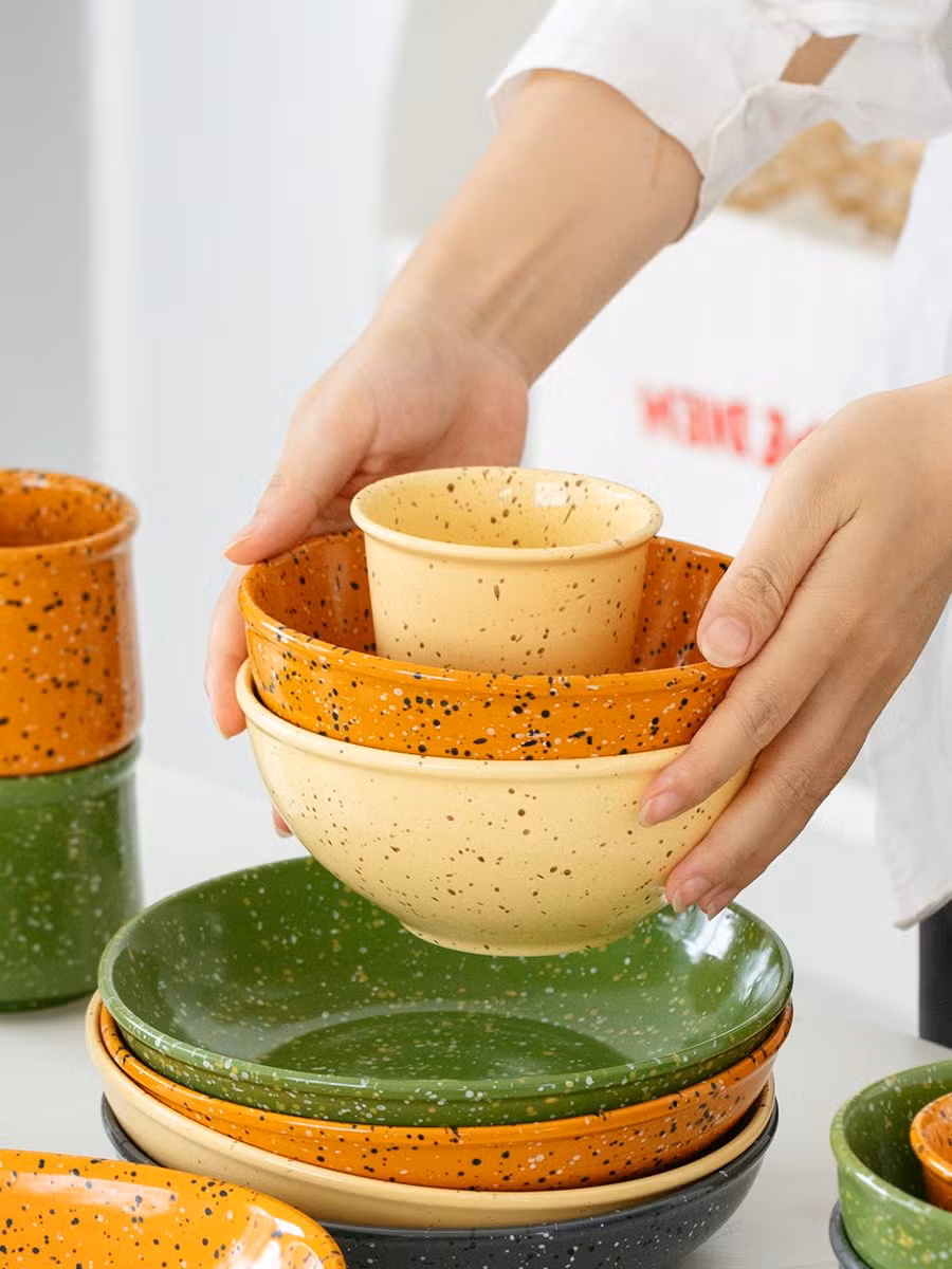 Ceramic Small Fruit Salad Bowl Colorful Serving Dinner Round Bowls for Restaurant
