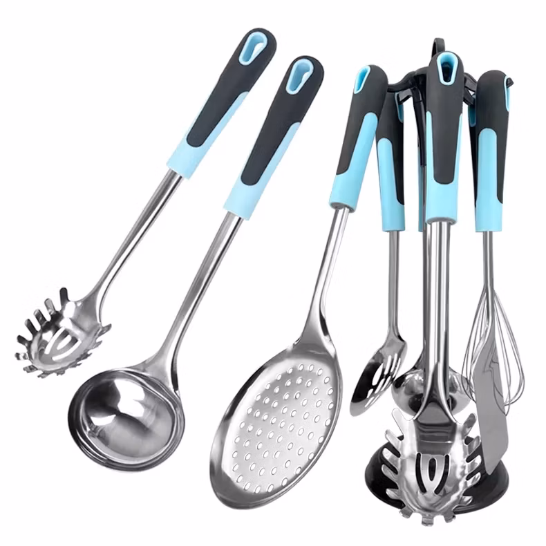 Stainless Steel Kitchen Utensils Set Cookware Tools Soup Ladle Household Cooking Gadget Whisk Turner Pasta Spoon Kitchenware Set
