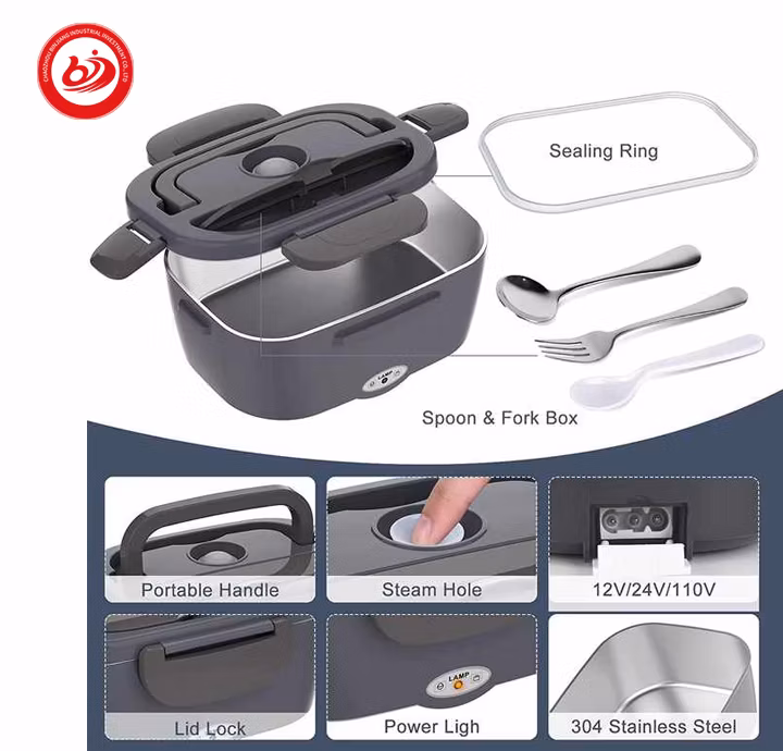 Home Office Electric Lunch Boxr 2 in 1 Portable Heated 1.5L Lunch Box for Car Truck Home Work Adults Food Heating