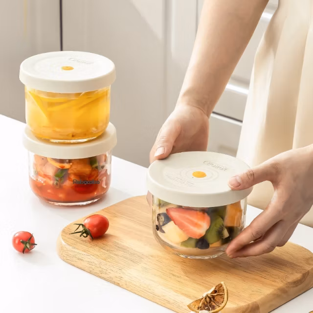 New Sealed Leak-Proof Glass Preservation Bowl Wide Mouth Picnic Box with Lid