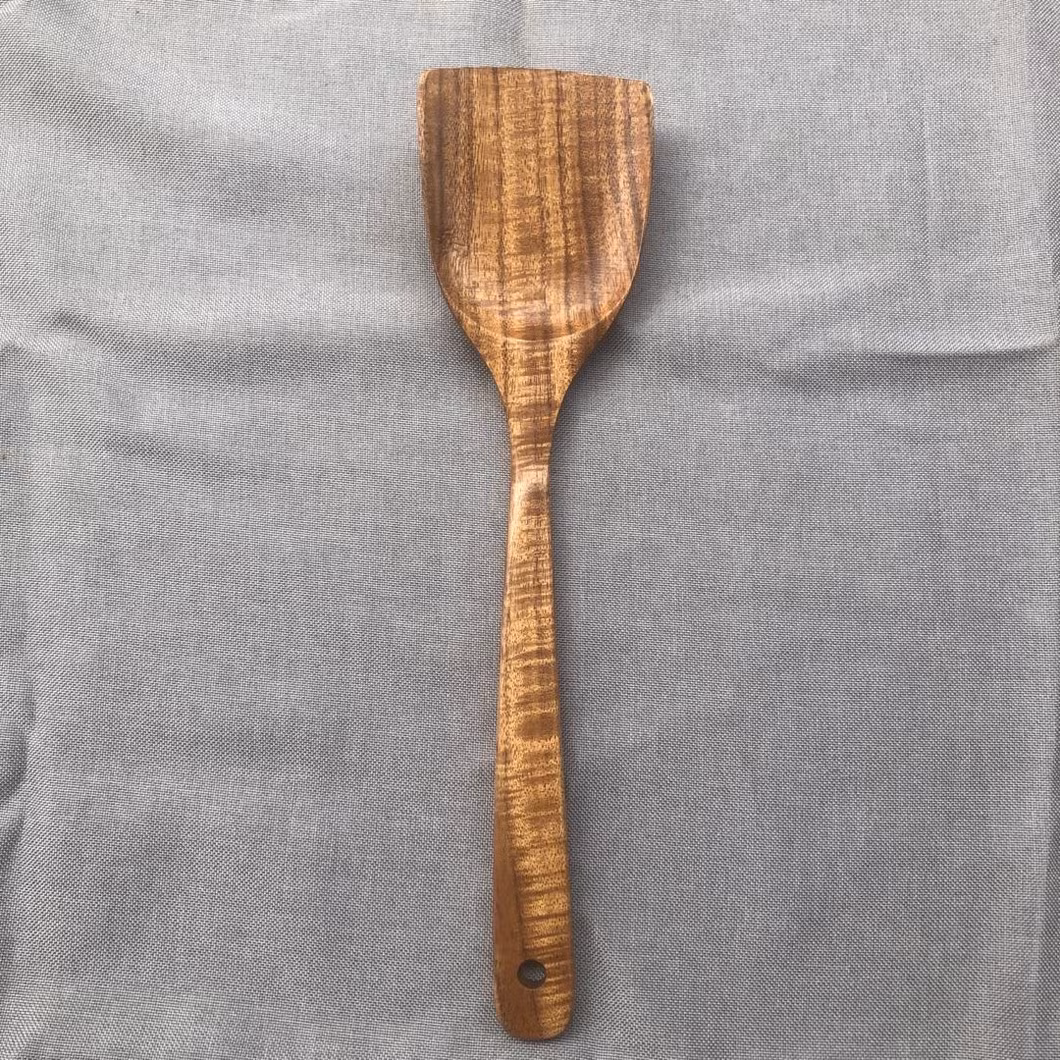 9 Piece Natural Teak Wooden Kitchen Utensil Set with Spoon Rest-Comfort Grip Cooking Spoons and Utensils Holder