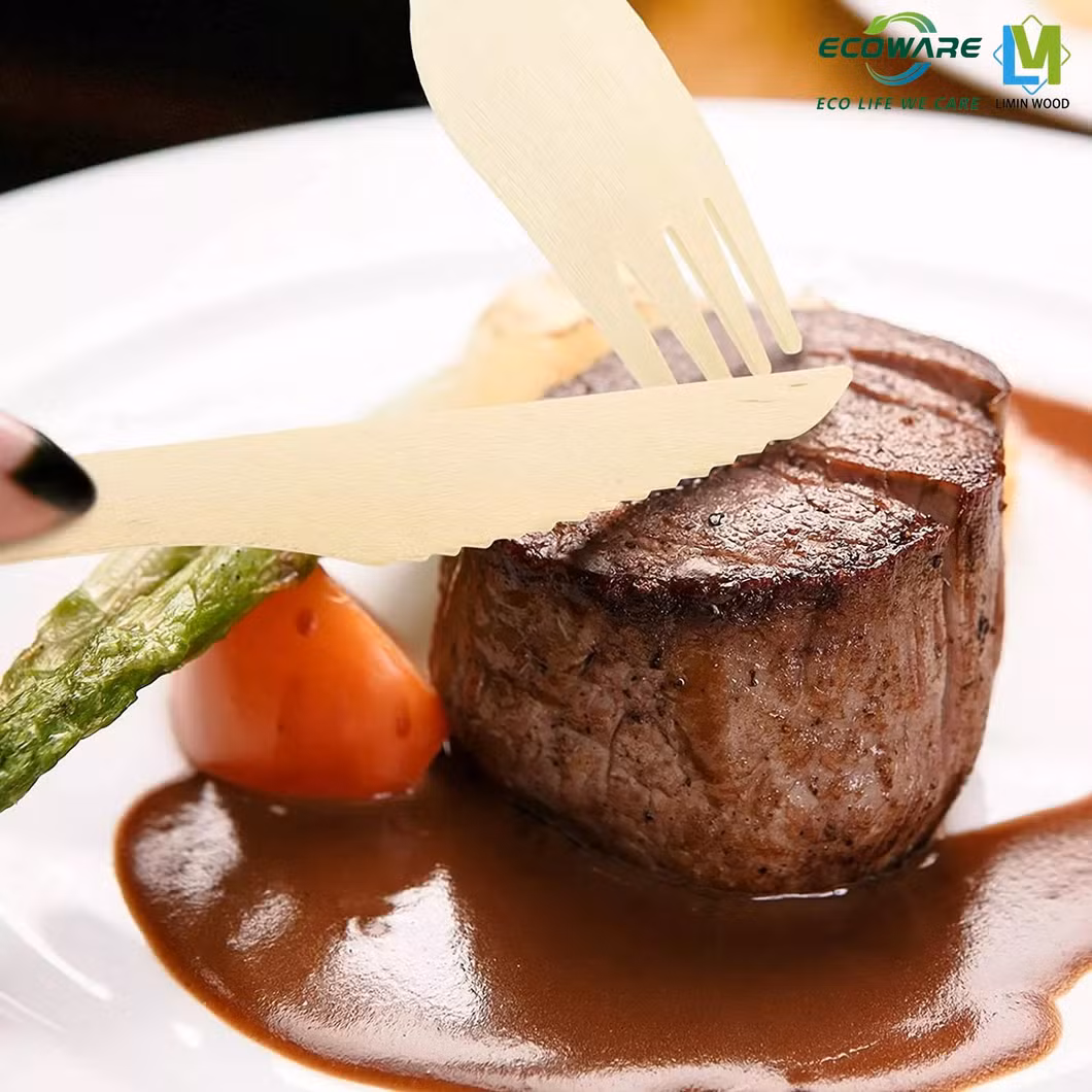 Wooden Tableware Spoon Knife Fork Disposable Cutlery Set Substitute for Disposable Plastic Cutlery
