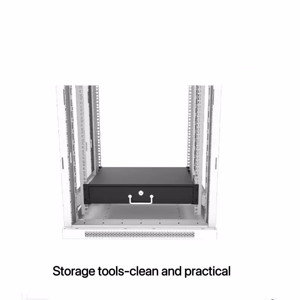 Network Drawer Frame 2u3u4u Iron Drawer 19-Inch Network Cabinet Microphone Computer Accessories Storage Safety Storage Box Sliding Drawer