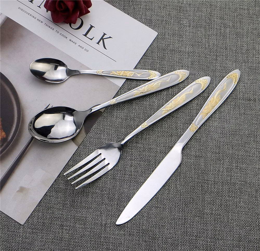Gold Cutlery Stainless Steel, Cutlery Set in Wooden Box