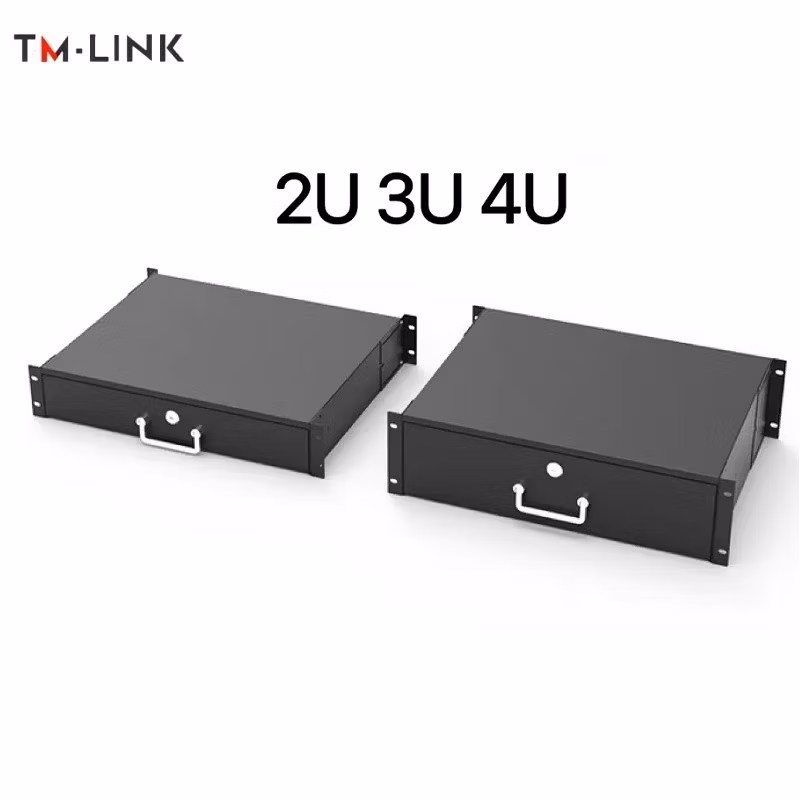 Network Drawer Frame 2u3u4u Iron Drawer 19-Inch Network Cabinet Microphone Computer Accessories Storage Safety Storage Box Sliding Drawer