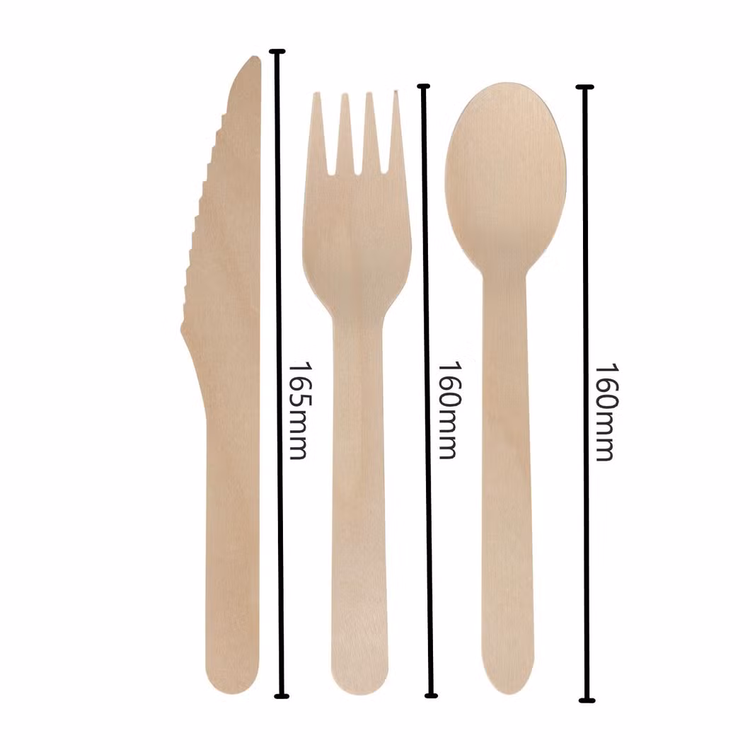 Wooden Tableware Spoon Knife Fork Disposable Cutlery Set Substitute for Disposable Plastic Cutlery