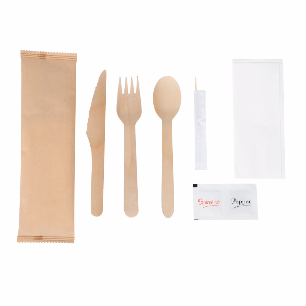 Wooden Tableware Spoon Knife Fork Disposable Cutlery Set Substitute for Disposable Plastic Cutlery