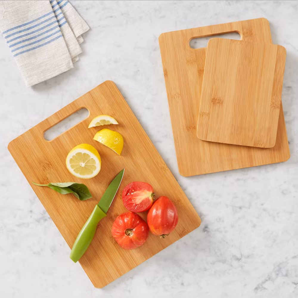 Vegetable Meat Bread Organic Custom Kitchen Bamboo Chopping Cutting Board with Handle