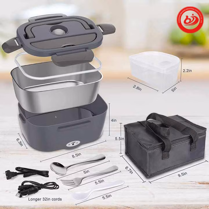 Home Office Electric Lunch Boxr 2 in 1 Portable Heated 1.5L Lunch Box for Car Truck Home Work Adults Food Heating