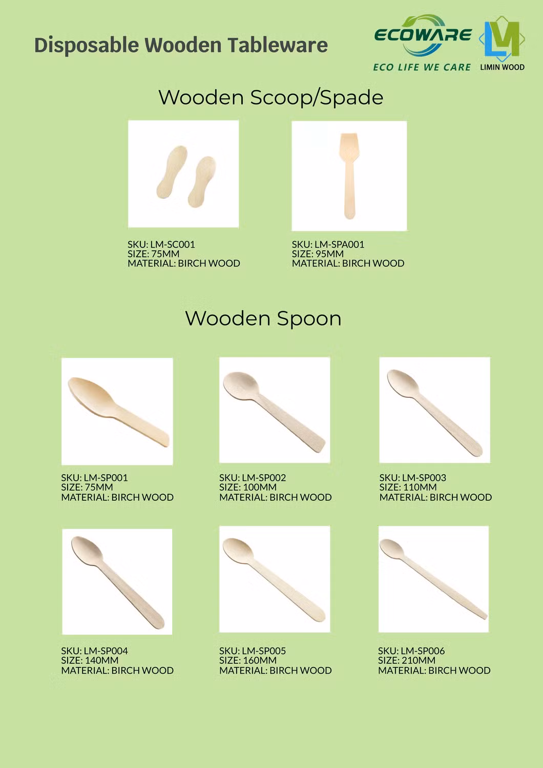Wooden Tableware Spoon Knife Fork Disposable Cutlery Set Substitute for Disposable Plastic Cutlery
