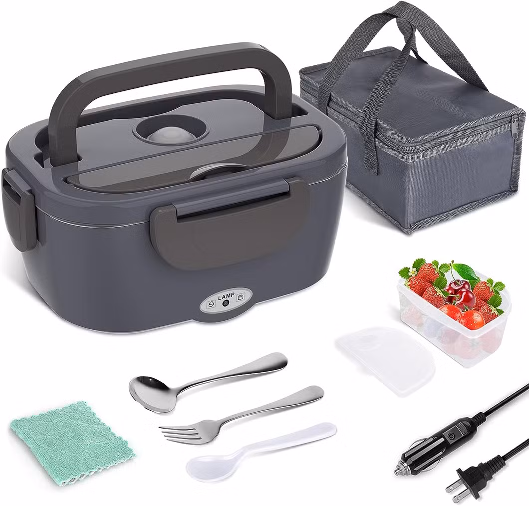Home Office Electric Lunch Boxr 2 in 1 Portable Heated 1.5L Lunch Box for Car Truck Home Work Adults Food Heating