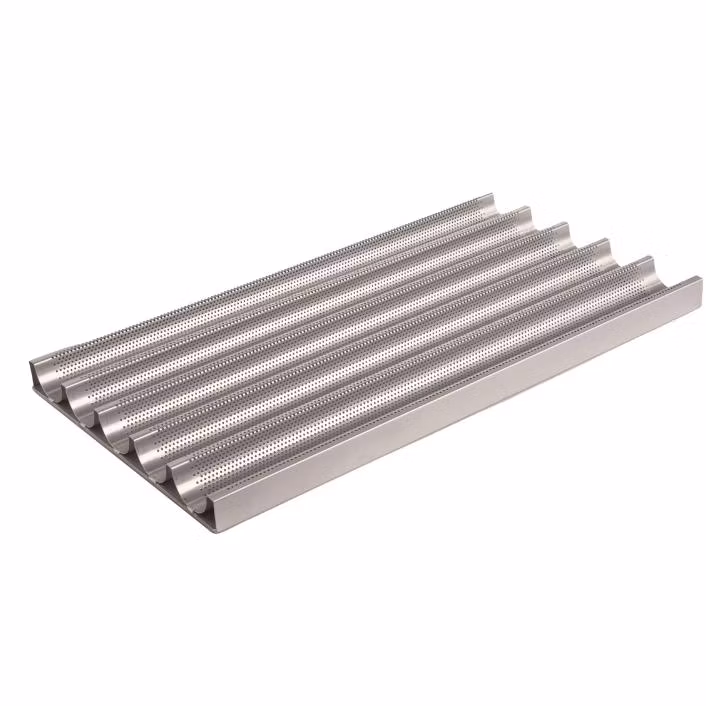 Baguette Tray Perforated Asv5-18&prime;&prime; Nonstick Baking Pans French Bread Baking Tray 5 Impressions