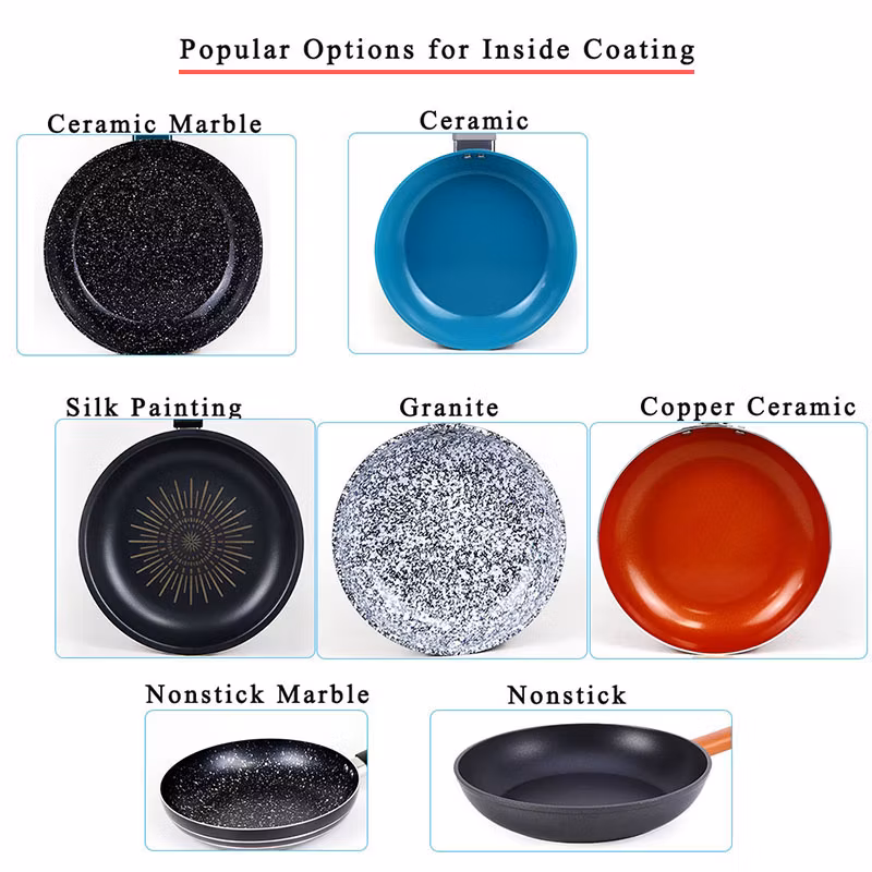 Quality Nonstick Granite Marble Stone Frying Pan Detachable Handle Frying Pan Non Toxic Induction Steak Grill Frying Pan with Removable Silicone Handle