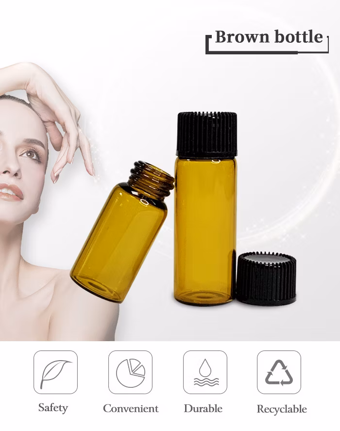 High Borosilicate Medicine Sample Vials Laboratory Powder Reagent Containers Round Mini Glass Vial with Screw Lids
