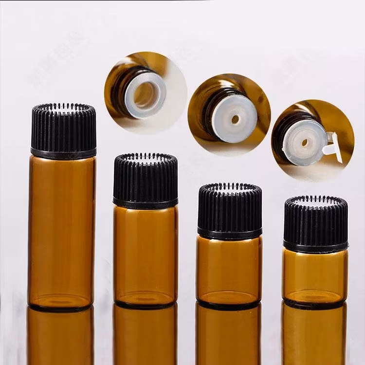 High Borosilicate Medicine Sample Vials Laboratory Powder Reagent Containers Round Mini Glass Vial with Screw Lids