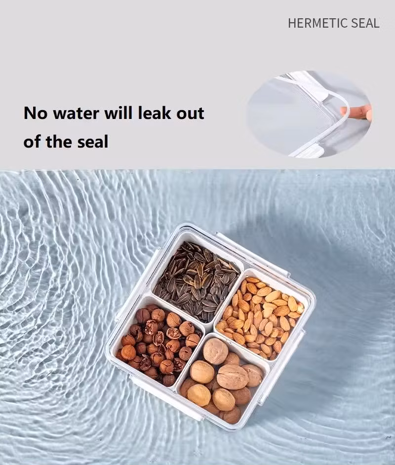 Aohea 4 8 Grid 4 8 Grid Bento Box Reusable Silicon Food Containers with Silicone Lid Food Storage Container Kids Lunch Box Snack Box