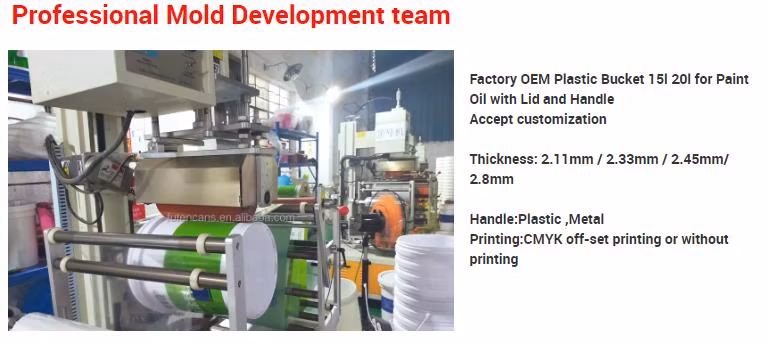 Support Custom 5 Gallons Bucket Plastic Buckets with Lid and Handle for Lubricant