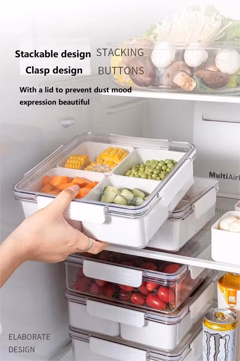 Aohea 4 8 Grid 4 8 Grid Bento Box Reusable Silicon Food Containers with Silicone Lid Food Storage Container Kids Lunch Box Snack Box