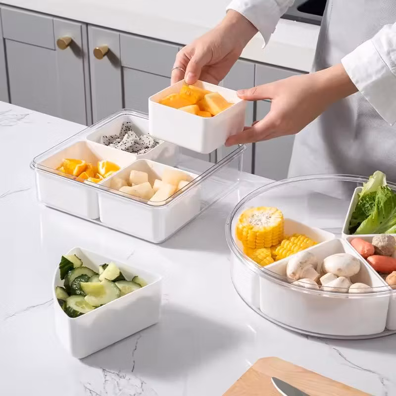 Aohea 4 8 Grid 4 8 Grid Bento Box Reusable Silicon Food Containers with Silicone Lid Food Storage Container Kids Lunch Box Snack Box