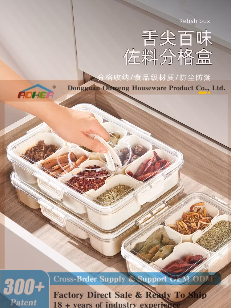 Aohea 4 8 Grid 4 8 Grid Bento Box Reusable Silicon Food Containers with Silicone Lid Food Storage Container Kids Lunch Box Snack Box