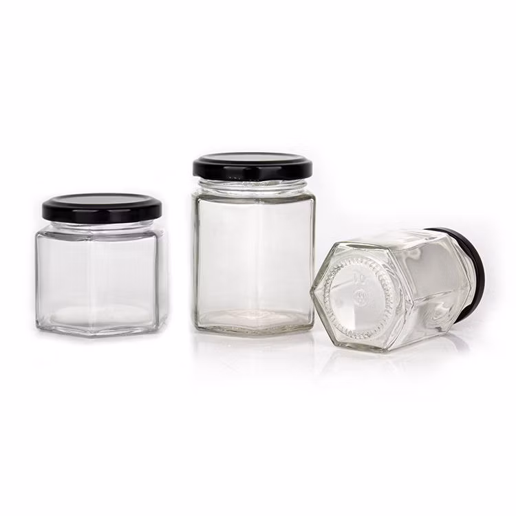 100ml Empty Clear Flint Square Bottle/Jar/ Pot/Container Mason/Storage Glass Jar with Stainless Steel Lid for Food/Honey/Sugar/Candle