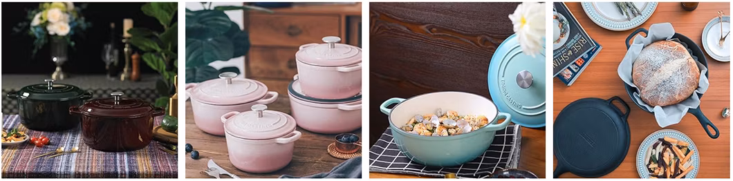 Enameled Cast Iron Dutch Oven Pot with Lid, 5.5 Quart, Bread Oven Round Dutch Oven for Bread Baking, Cooking, Oven Safe up to 500&deg; F, White Purple