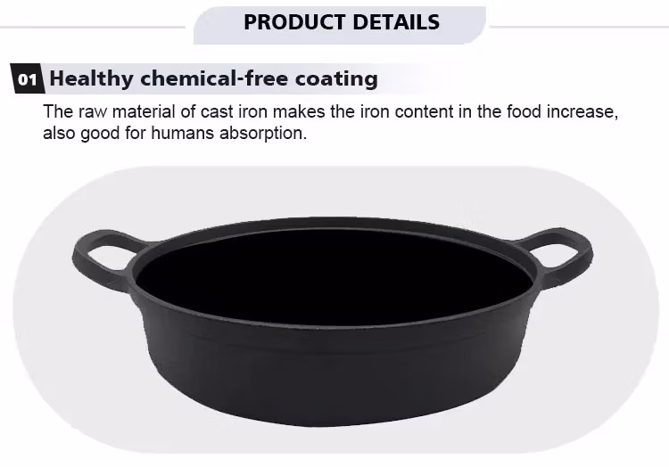 Cast Iron Pre-Seasoned Pan for Cookware Outdoor Grill 10 Inch Skillet Cooking Baking Skillet Frying Pan with Double Ears