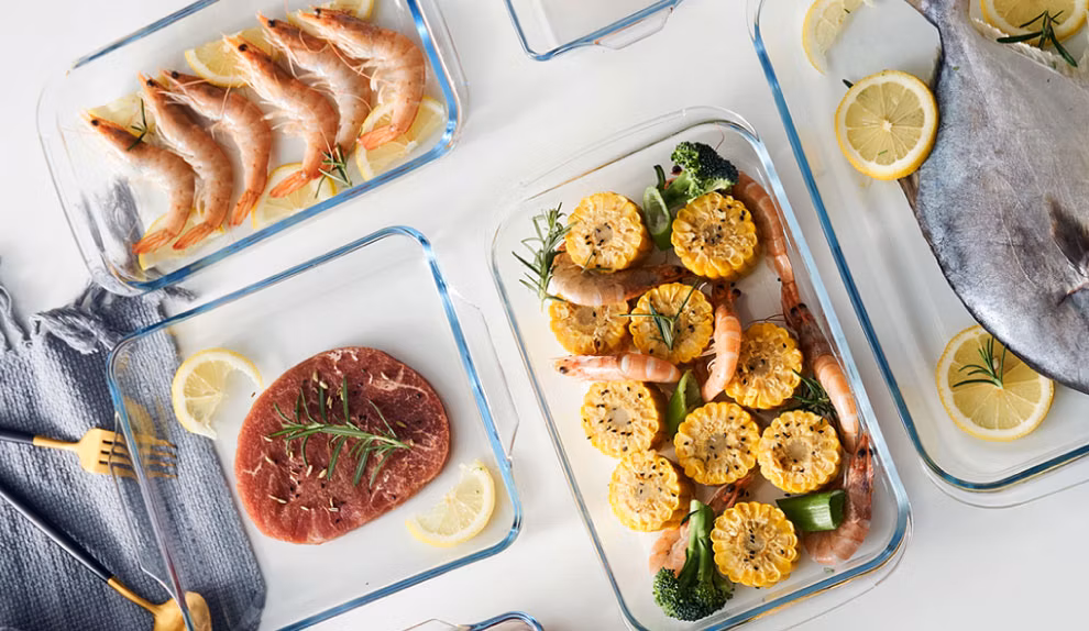 Oval Glass Heat Resistant Bake Ware Glassware Oven Baking Glass Dish Glass Baking Tray Bake Ware with PP Lid Set