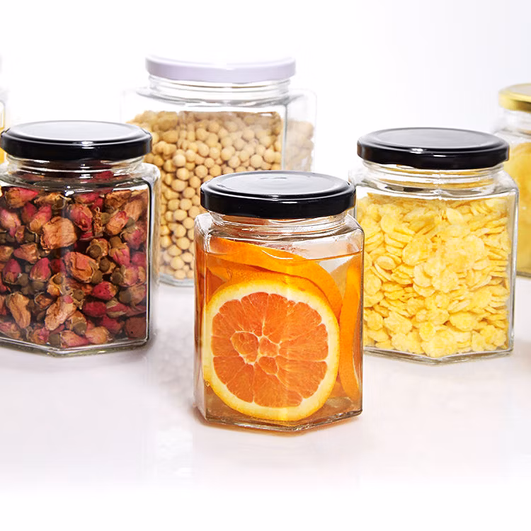 100ml Empty Clear Flint Square Bottle/Jar/ Pot/Container Mason/Storage Glass Jar with Stainless Steel Lid for Food/Honey/Sugar/Candle