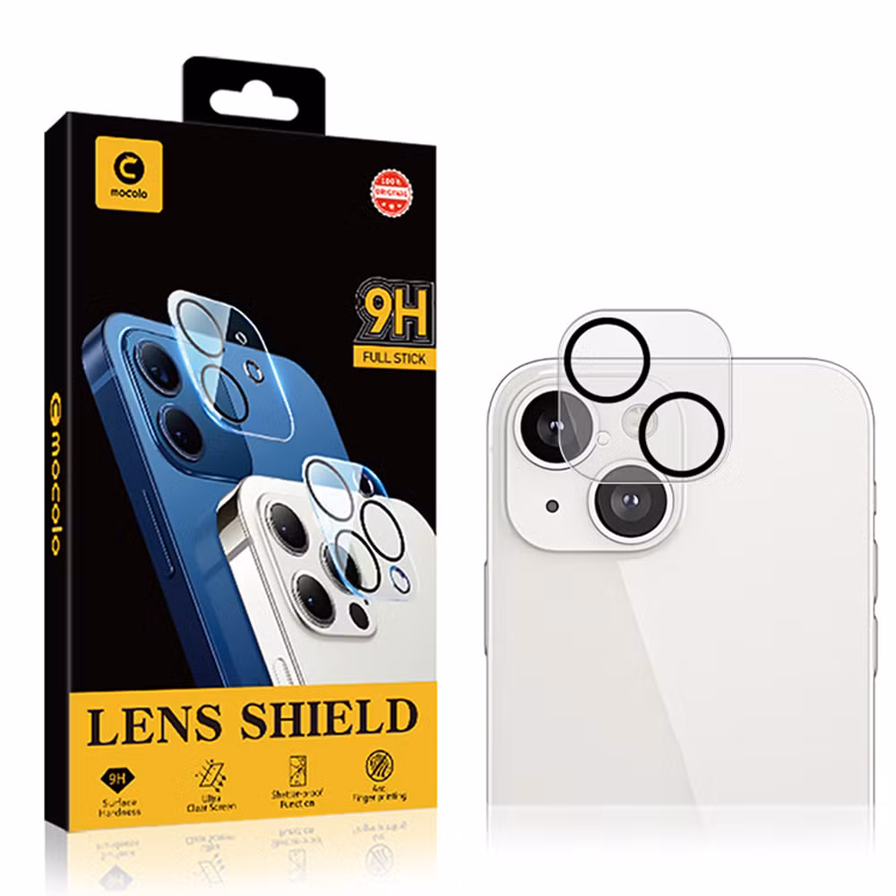 Mocolo Tempered Glass 6.1 Inch Protector Camera Lens Protector Black Night Circle Silk Printing 9h Lens Screen Cover Film for iPhone 14