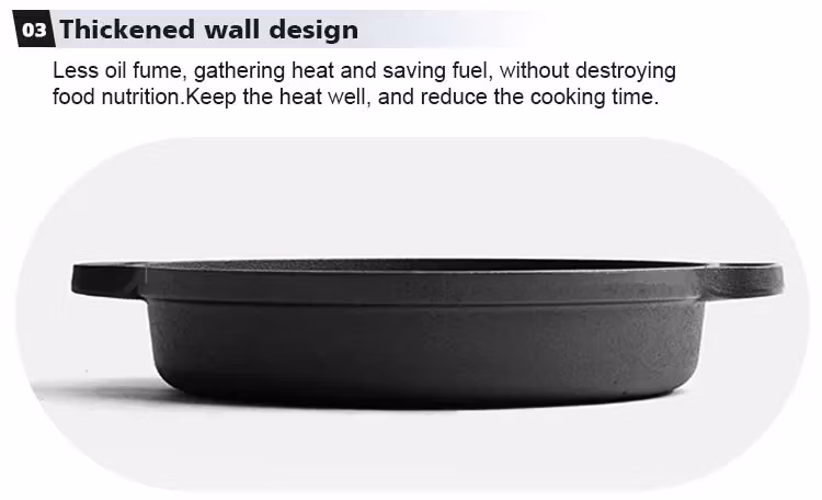 Cast Iron Pre-Seasoned Oval Cast Iron Chinese Cast Iron Vegetable Oil Frying Pan/Skillet