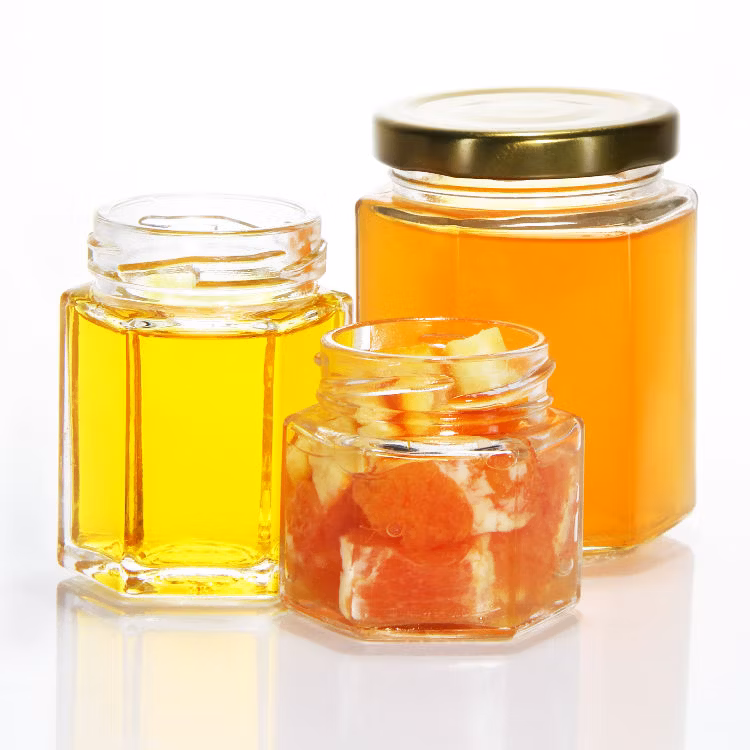 100ml Empty Clear Flint Square Bottle/Jar/ Pot/Container Mason/Storage Glass Jar with Stainless Steel Lid for Food/Honey/Sugar/Candle