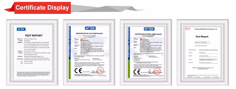 Custom ODM OEM Low Nre Cost 12.1 Inch Capacitive Multi 4: 3 USB Touchscreen with Tempered Edge to Edge Cover Glass USB Interface for Air Bonding LCD Components