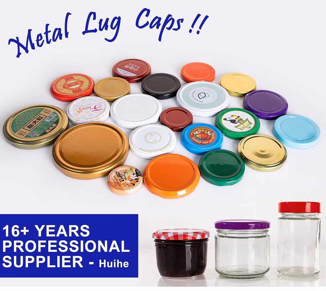 Wholesale Colored Red Gold White 100mm Round Metal Cap Tinplate Lug Lids for Glass Jar