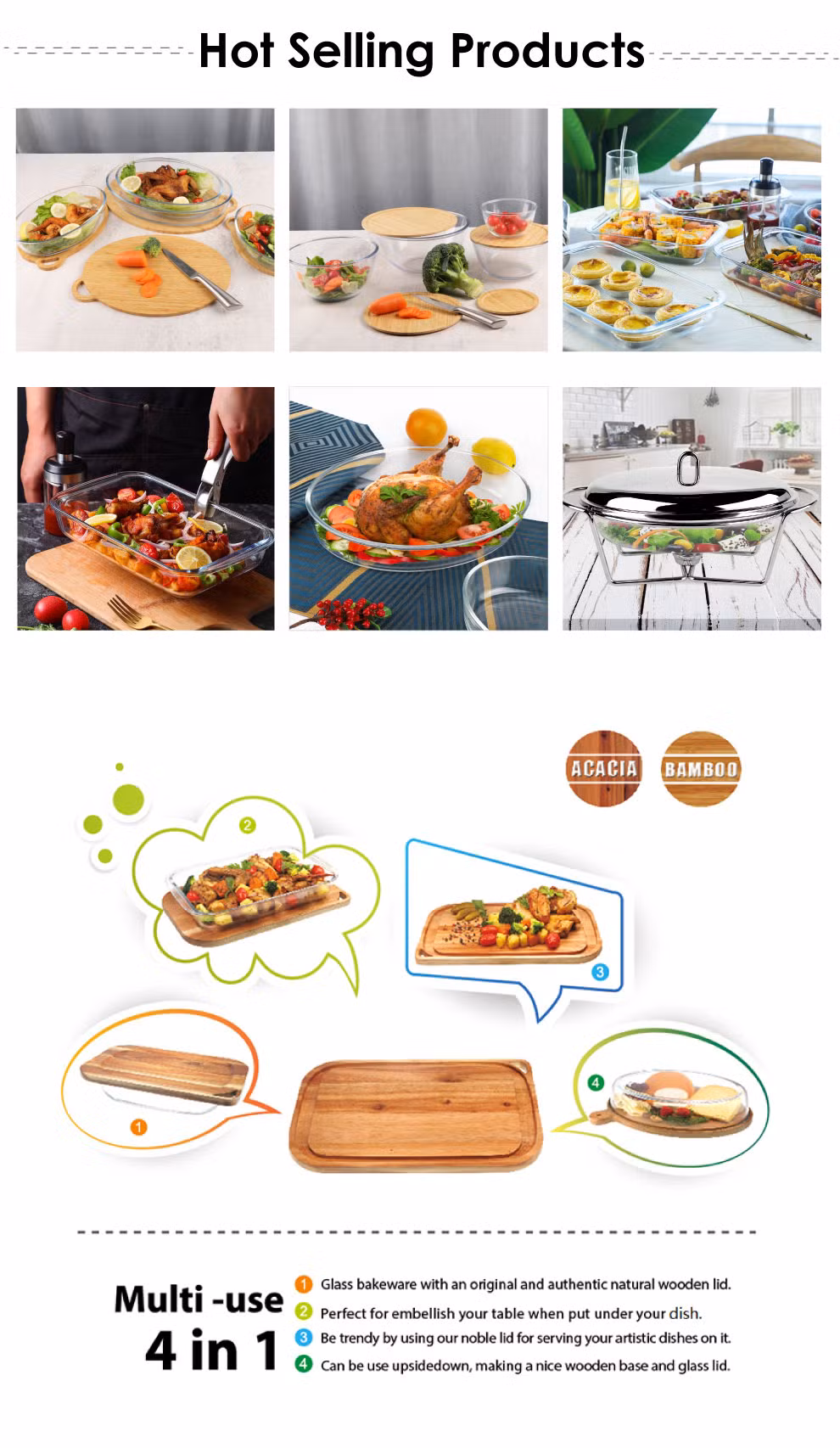 Oval Glass Heat Resistant Bake Ware Glassware Oven Baking Glass Dish Glass Baking Tray Bake Ware with PP Lid Set