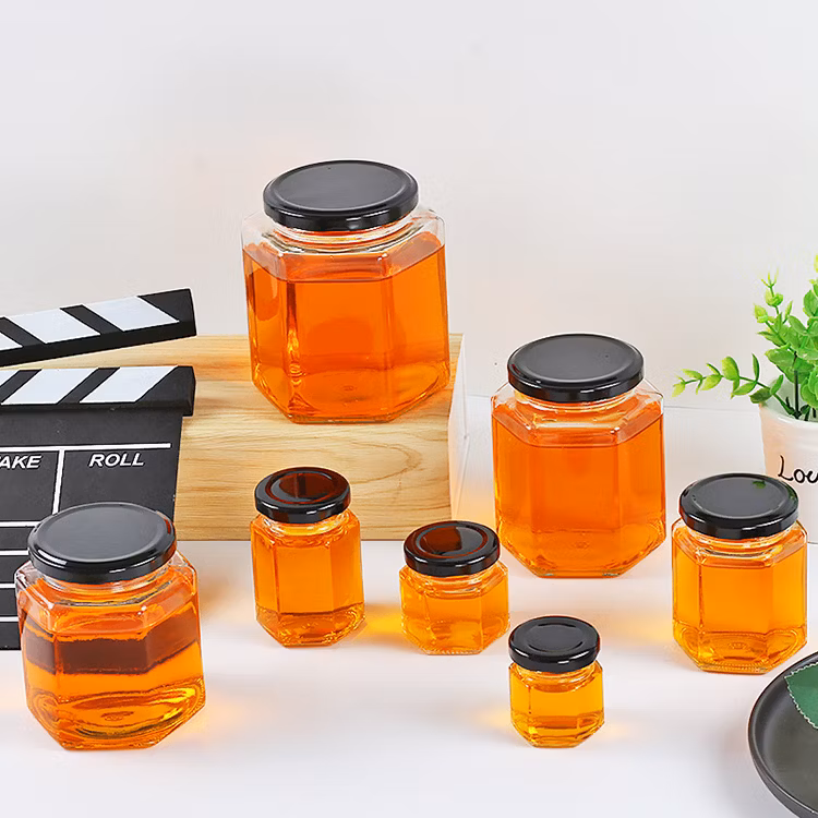 100ml Empty Clear Flint Square Bottle/Jar/ Pot/Container Mason/Storage Glass Jar with Stainless Steel Lid for Food/Honey/Sugar/Candle