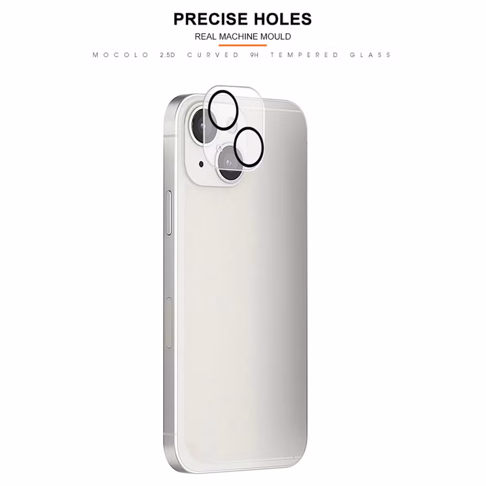 Mocolo Tempered Glass 6.1 Inch Protector Camera Lens Protector Black Night Circle Silk Printing 9h Lens Screen Cover Film for iPhone 14