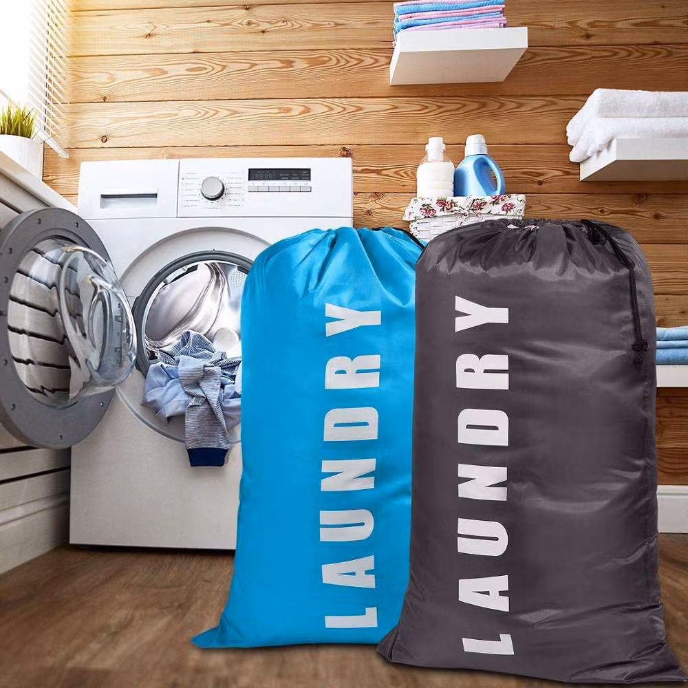 60L Slim Tall Thin Narrow Laundry Basket Removable Inner Bag Bamboo Handles Clothes Hamper Laundry Hamper with Lid