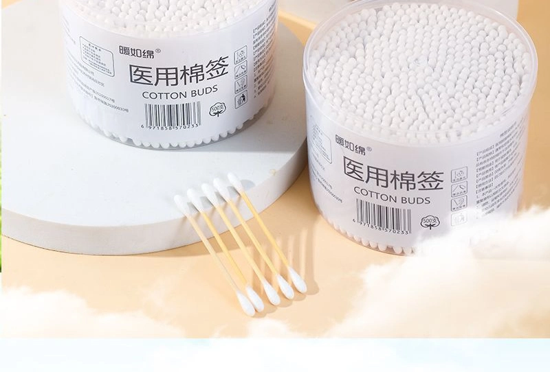 Double-Head Bamboo Cleaning Stick Box Medical Grade Disposable Cosmetic Cotton Swab