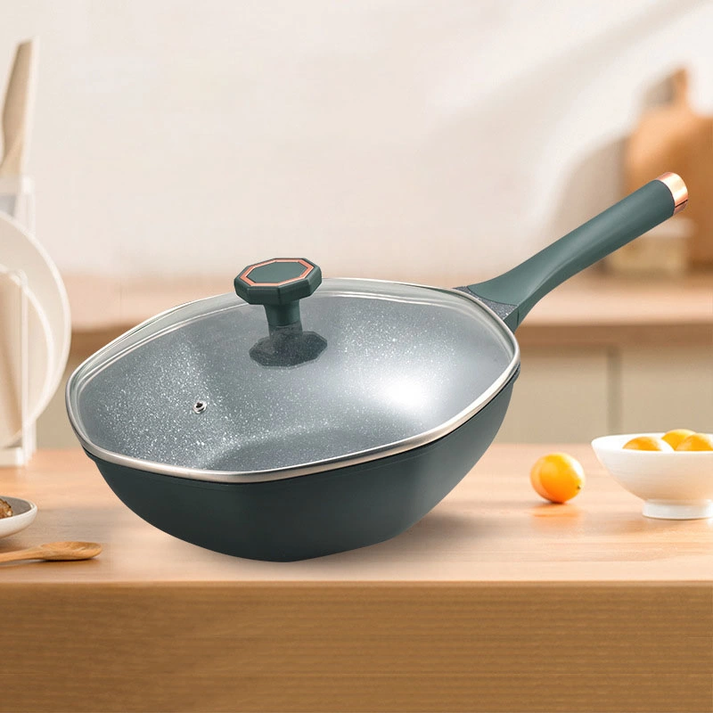 Octagonal Long Handle Medical Stone Cookware Nonstick Stew Pot