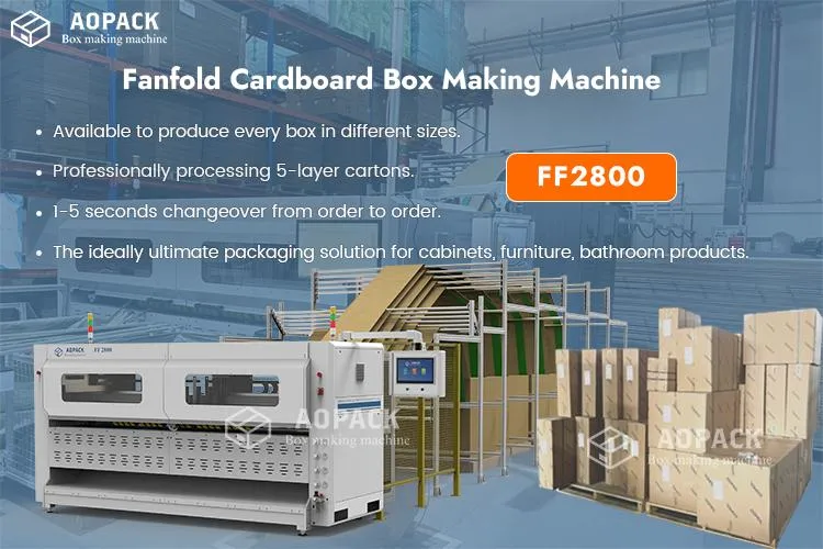 Aopack Box Fanfold Cardboard Card Board Box Making Machine Corrugated Carton