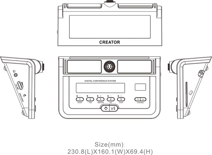 Digital Voting Conference System Microphone with Interpretation Channel